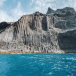 Sea cliff face of La Gomera - Cape Verde. Cape Verde Islands Cruise