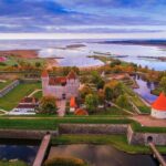 Medieval fort in Saaremaa - Estonia on estuary of Baltic sea. Baltic Sea cruise