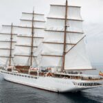 Sea cruise ship Sea Cloud Spirit under full sail